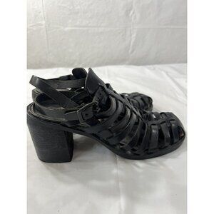 VTG MIA Leather Fishermen Sandals size 6 Black Leather Sandals Gladiator